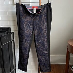 Anthropologie Black and Brown Cropped Pants